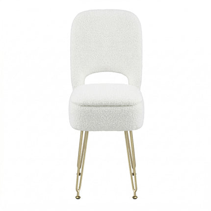 Artiss Storage Ottoman Vanity Stool Foot Stool Folding Back White.