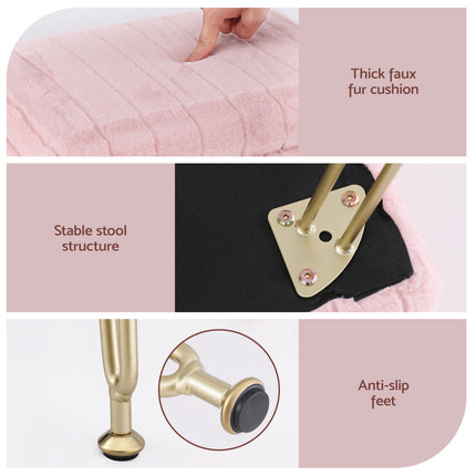 Artiss Storage Ottoman Vanity Foot Stool Pink.
