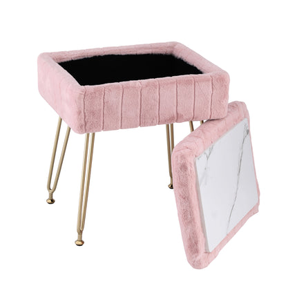 Artiss Storage Ottoman Vanity Foot Stool Pink.