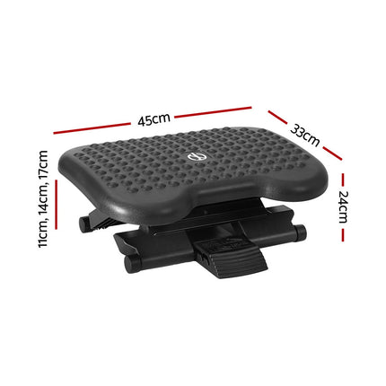 Artiss Foot Rest Stool Office Under Desk Angle Adjustable Footrest Massage Black.