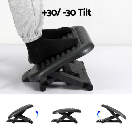 Artiss Foot Rest Stool Office Under Desk Angle Adjustable Footrest Massage Black.