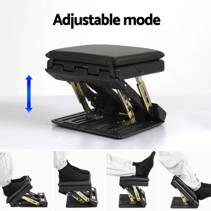 Artiss Foot Rest Stool Office Under Desk Fold Footrest Massage Cushion Pad Black.