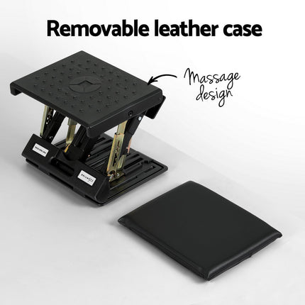 Artiss Foot Rest Stool Office Under Desk Fold Footrest Massage Cushion Pad Black.