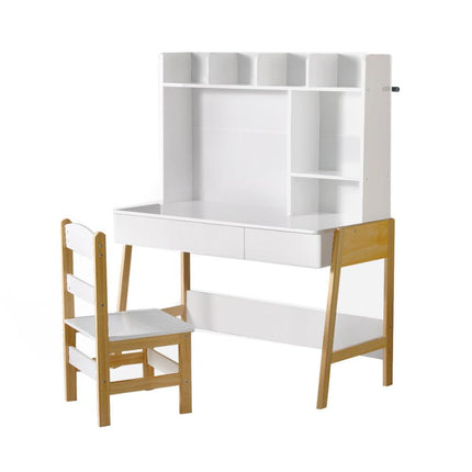 Keezi 2PCS Kids Table and Chairs Set Study Activity Toys Storage Desk Drawer.