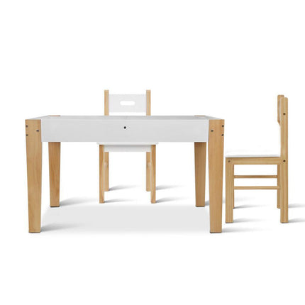 Keezi 3PCS Kids Table and Chairs Set Storage Toys Play Activity Desk Chalkboard.