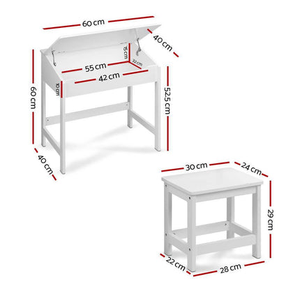 Keezi 2PCS Kids Table and Chairs Set Activity Children Playing Toys Study Desk.