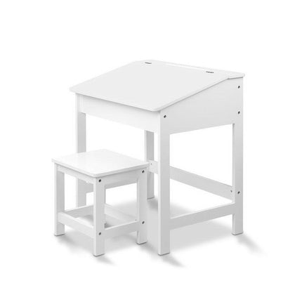 Keezi 2PCS Kids Table and Chairs Set Activity Children Playing Toys Study Desk.