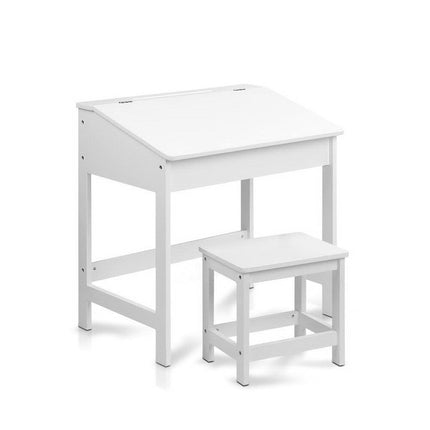 Keezi 2PCS Kids Table and Chairs Set Activity Children Playing Toys Study Desk.