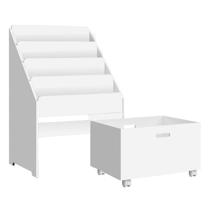 Keezi 4 Tiers Kids Bookshelf Storage Organiser Children Bookcase Drawers Display.