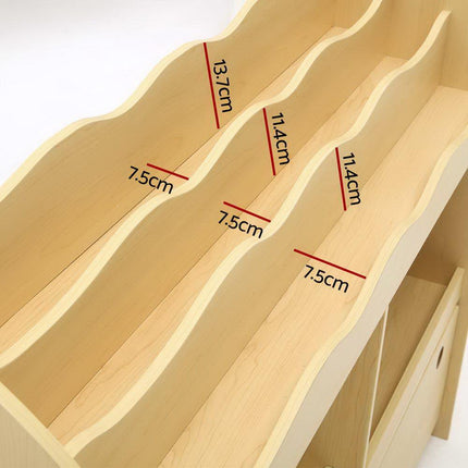 Keezi 3 Tiers Kids Bookshelf Storage Children Bookcase Toy Box Organiser Display.