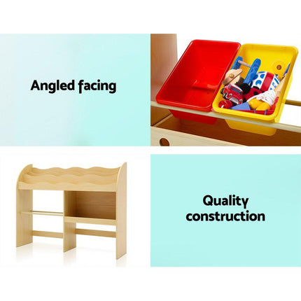 Keezi 3 Tiers Kids Bookshelf Storage Children Bookcase Toy Box Organiser Display.