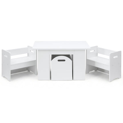 Keezi 3PCS Kids Table and Chairs Set Storage Toys Play Activity Desk.