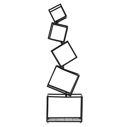 Artiss 5-Tier Bookshelf Metal Geometric Display Shelf Storage Organizer Black.