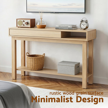 Artiss Console Table Entryway Hallway Sofa Side Table Drawer Shelf 100CM Wood.