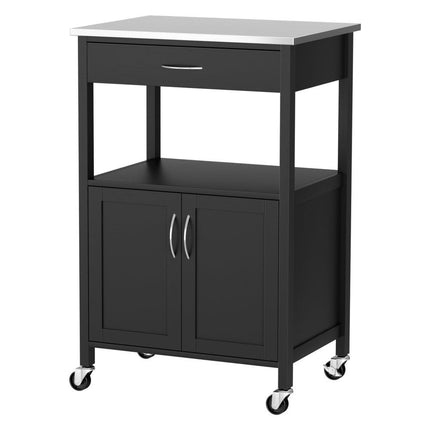Artiss Kitchen Island Trolley Rolling Serving Cart Storage Drawer Cupboard 60cm.