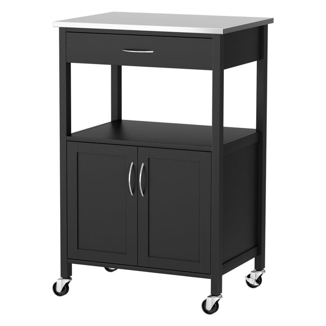 Artiss Kitchen Island Trolley Rolling Serving Cart Storage Drawer Cupboard 60cm.