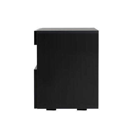 Artiss 2x Bedside Table LED - HERES Black.