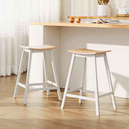 Artiss 2x Bar Stools Wooden Chairs Oak.