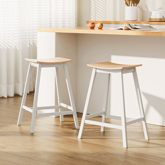 Artiss 2x Bar Stools Wooden Chairs Oak.