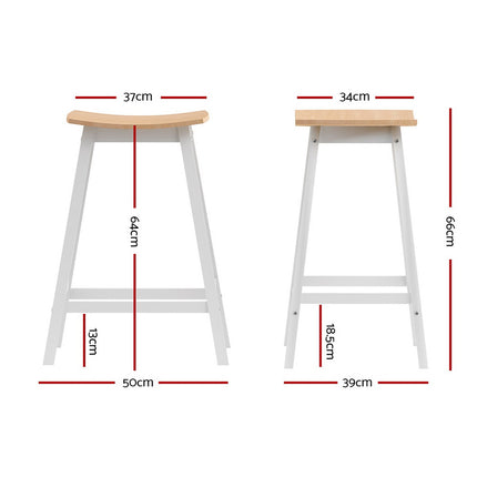 Artiss 2x Bar Stools Wooden Chairs Oak.