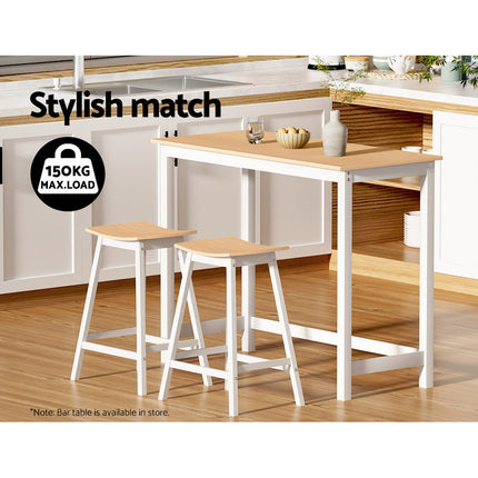 Artiss 2x Bar Stools Wooden Chairs Oak.