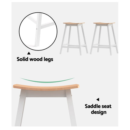 Artiss 2x Bar Stools Wooden Chairs Oak.