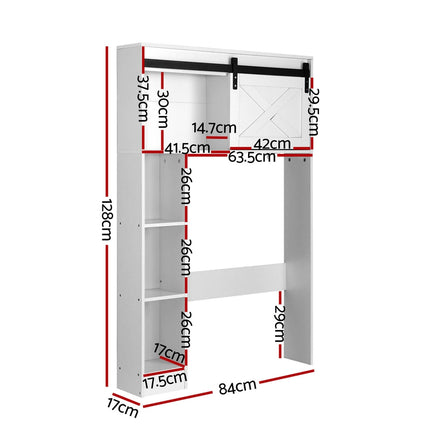 Artiss Bathroom Cabinet Over the Toilet Storage Organiser Laundry Shelf 128cm.