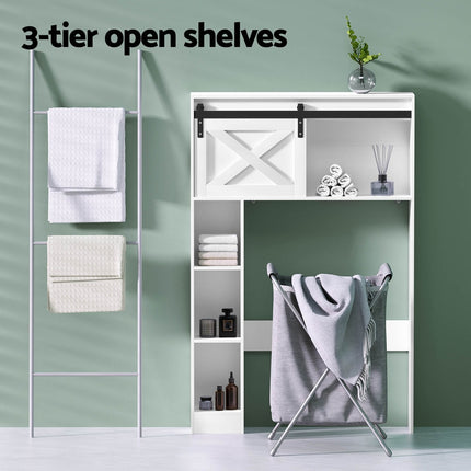 Artiss Bathroom Cabinet Over the Toilet Storage Organiser Laundry Shelf 128cm.