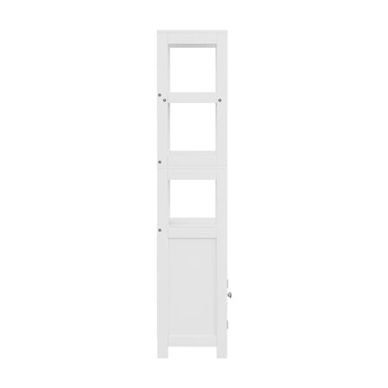 Artiss Bathroom Floor Storage Cabinet with 2 Drawers 3 Open Shelves 2 Doors White.