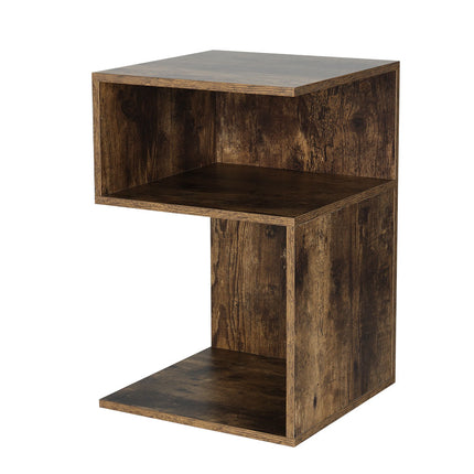 Artiss Bedside Table Shelves Side End Table Storage Nightstand Rust Oak UMENI.