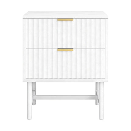 Artiss Bedside Table 2 Drawers - White.