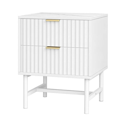 Artiss Bedside Table 2 Drawers - White.