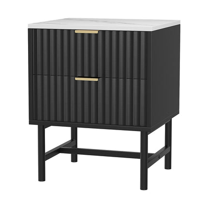 Artiss Bedside Table 2 Drawers - Black.