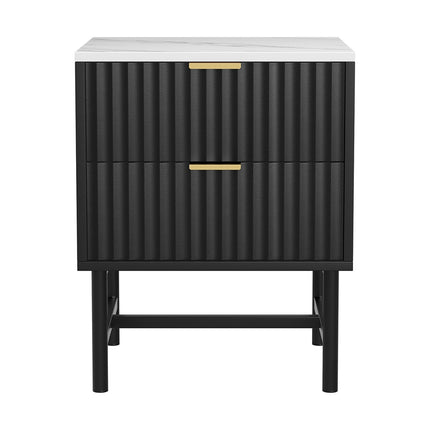 Artiss Bedside Table 2 Drawers - Black.