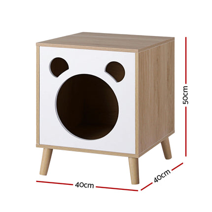 Artiss Cat Nest Bedside Table Solid Wood.