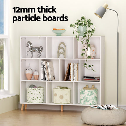 Artiss Bookshelf 3 Tiers 10 Cubes - CORA White.