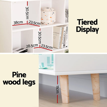 Artiss Bookshelf 3 Tiers 10 Cubes - CORA White.