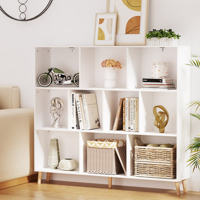 Artiss Bookshelf 3 Tiers 10 Cubes - CORA White.