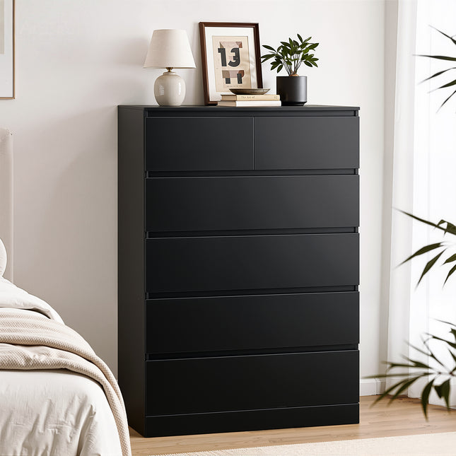 Artiss 6 Chest of Drawers Tallboy PEPE Black.