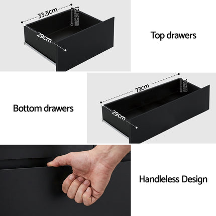 Artiss 6 Chest of Drawers Tallboy PEPE Black.