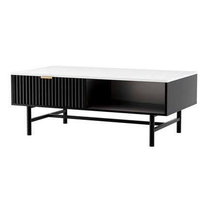 Artiss Coffee Table Drawer Storage Shelf Black.