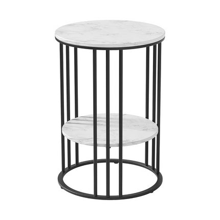 Artiss Coffee Table 2-Tier Round Marble Effect.