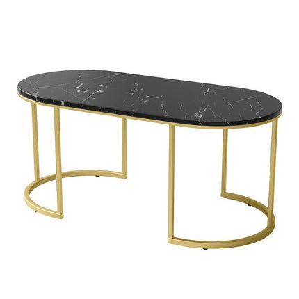 Artiss Coffee Table Marble Effect Black.