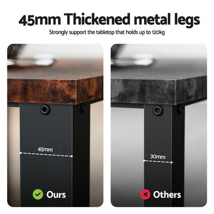 Artiss Coffee Table 2-Tier Rustic Brown 104CM.