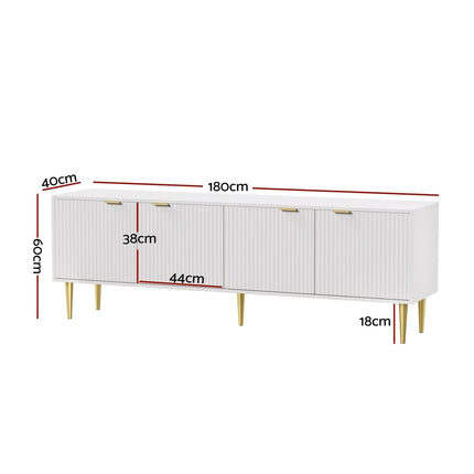 Artiss TV Cabinet Entertainment Unit Stand Storage 180CM White.