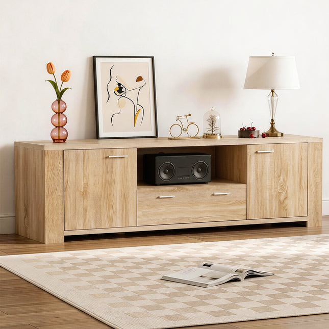 Artiss 180cm TV Unit Entertainment Unit Storage Drawer Cabinet Pine.