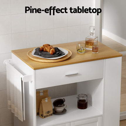 Artiss Kitchen Island Trolley Rolling Serving Cart.