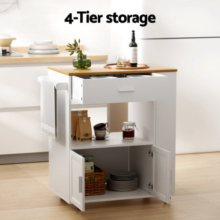 Artiss Kitchen Island Trolley Rolling Serving Cart.