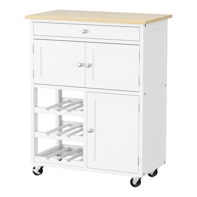 Artiss Kitchen Island Trolley Rolling Serving Cart Storage Cart Drawer Cupboard.