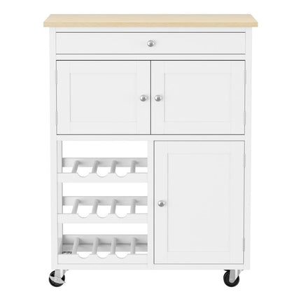 Artiss Kitchen Island Trolley Rolling Serving Cart Storage Cart Drawer Cupboard.